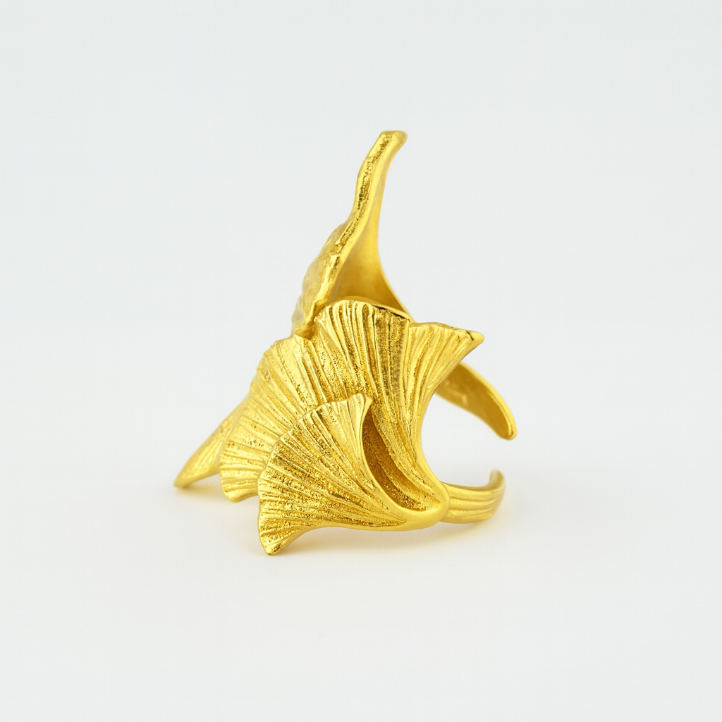 Ginkgo Leaf Statement Ring