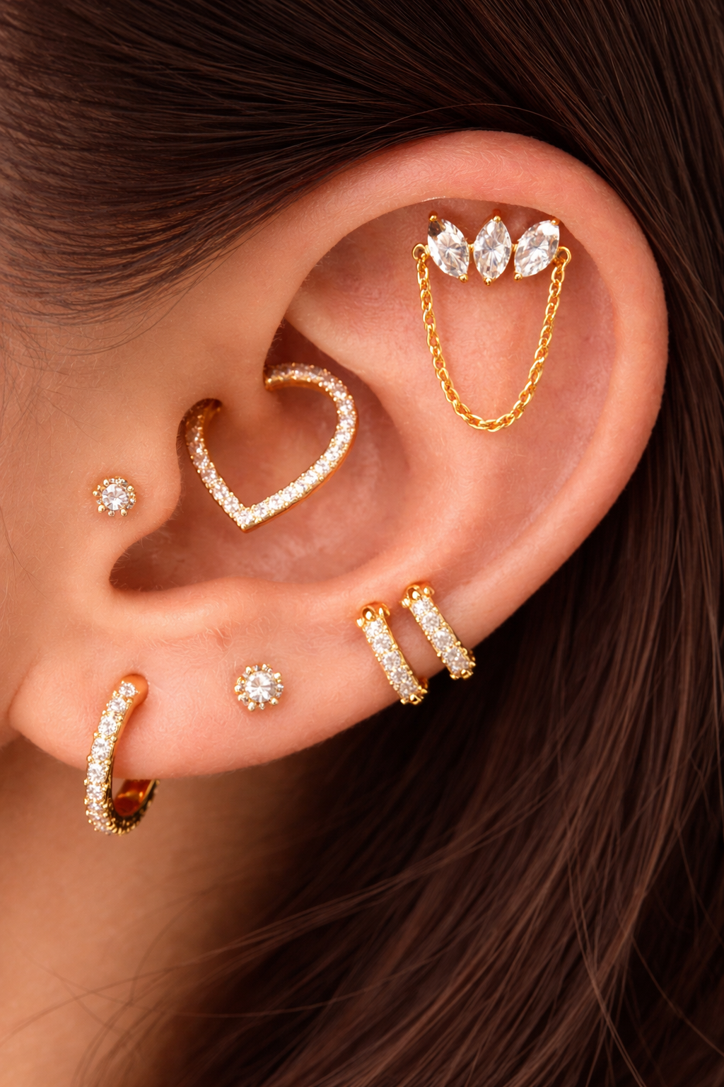 Celestia Marquise Flatback Stud