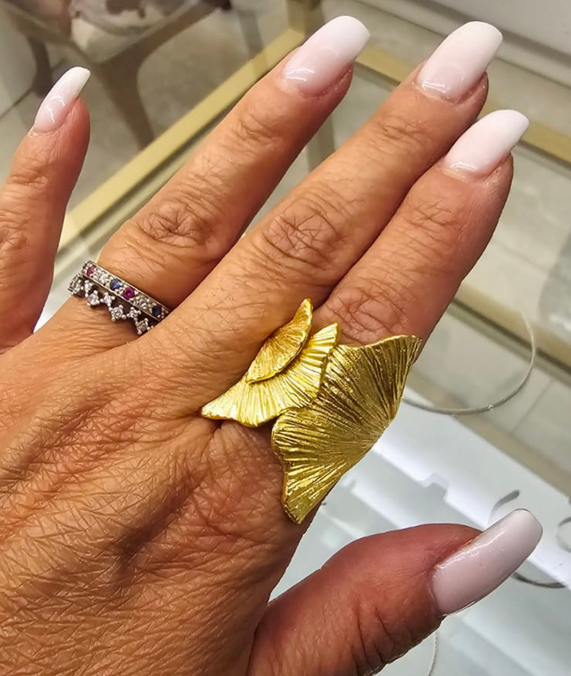 Ginkgo Leaf Statement Ring