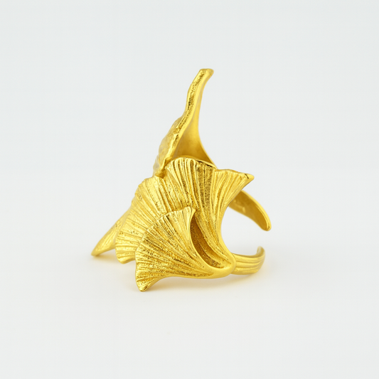 Ginkgo Leaf Statement Ring