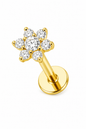 Snow Blossom Flatback Stud