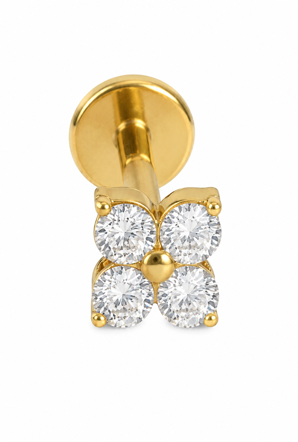 Diamond Clover Flatback Stud