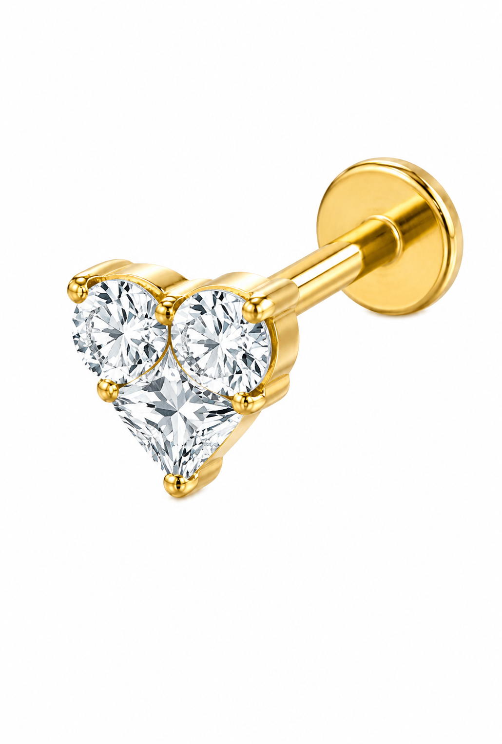 Heart of Gold Flatback Stud
