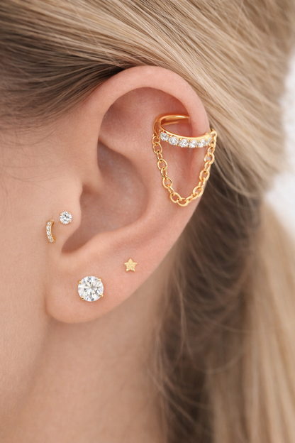 Golden Chain Flatback Stud