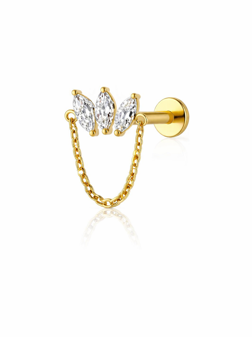 Celestia Marquise Flatback Stud