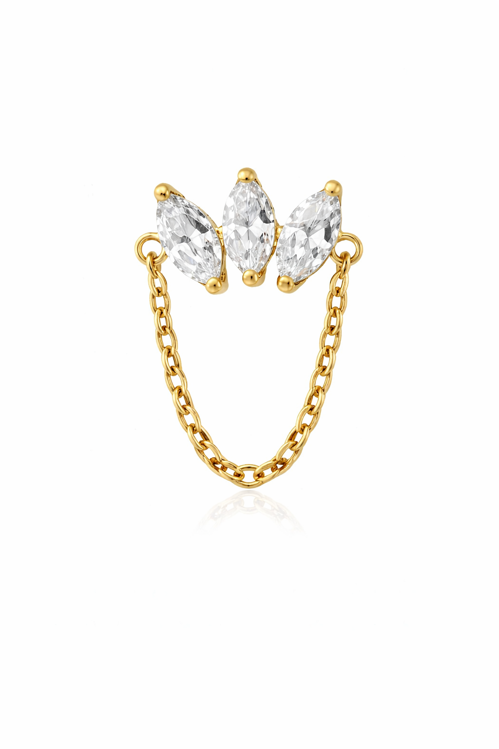 Celestia Marquise Flatback Stud