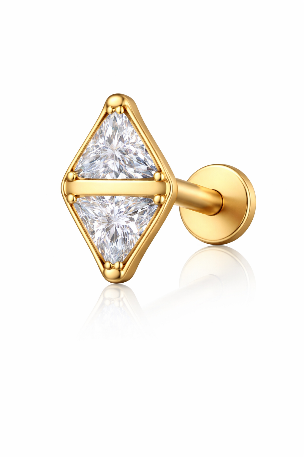 Prisma Triangle Flatback Stud