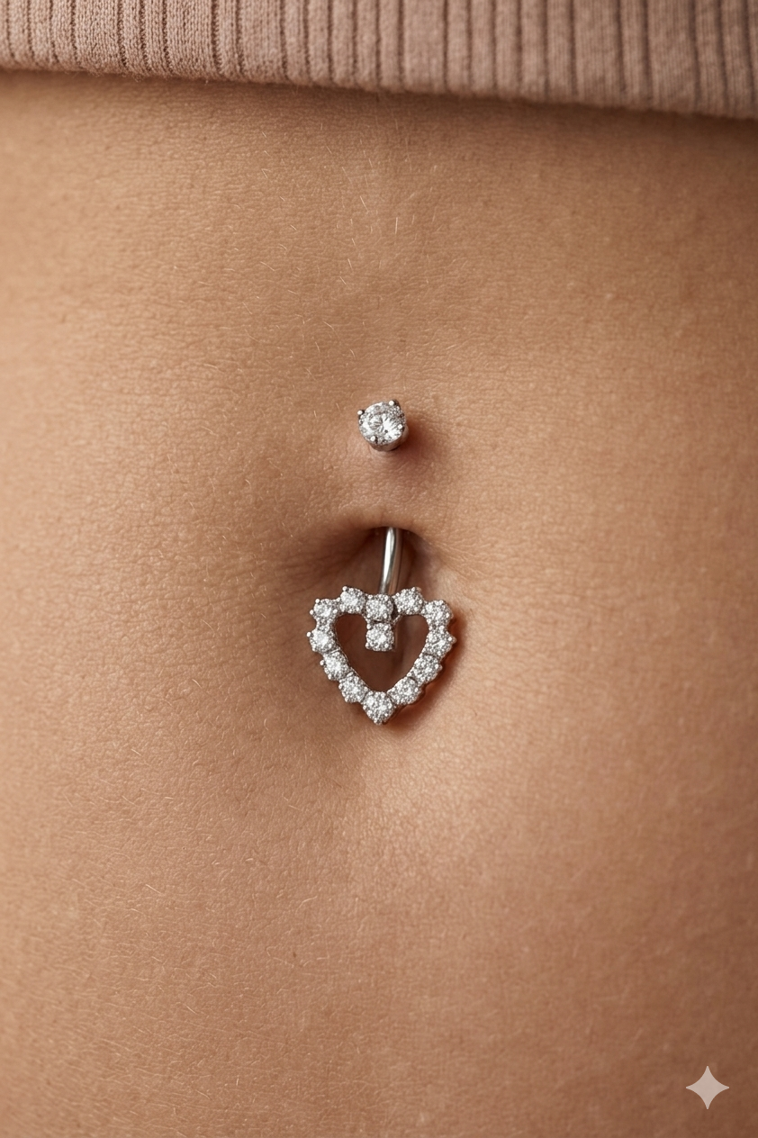 Velune Heart  Belly Piercing