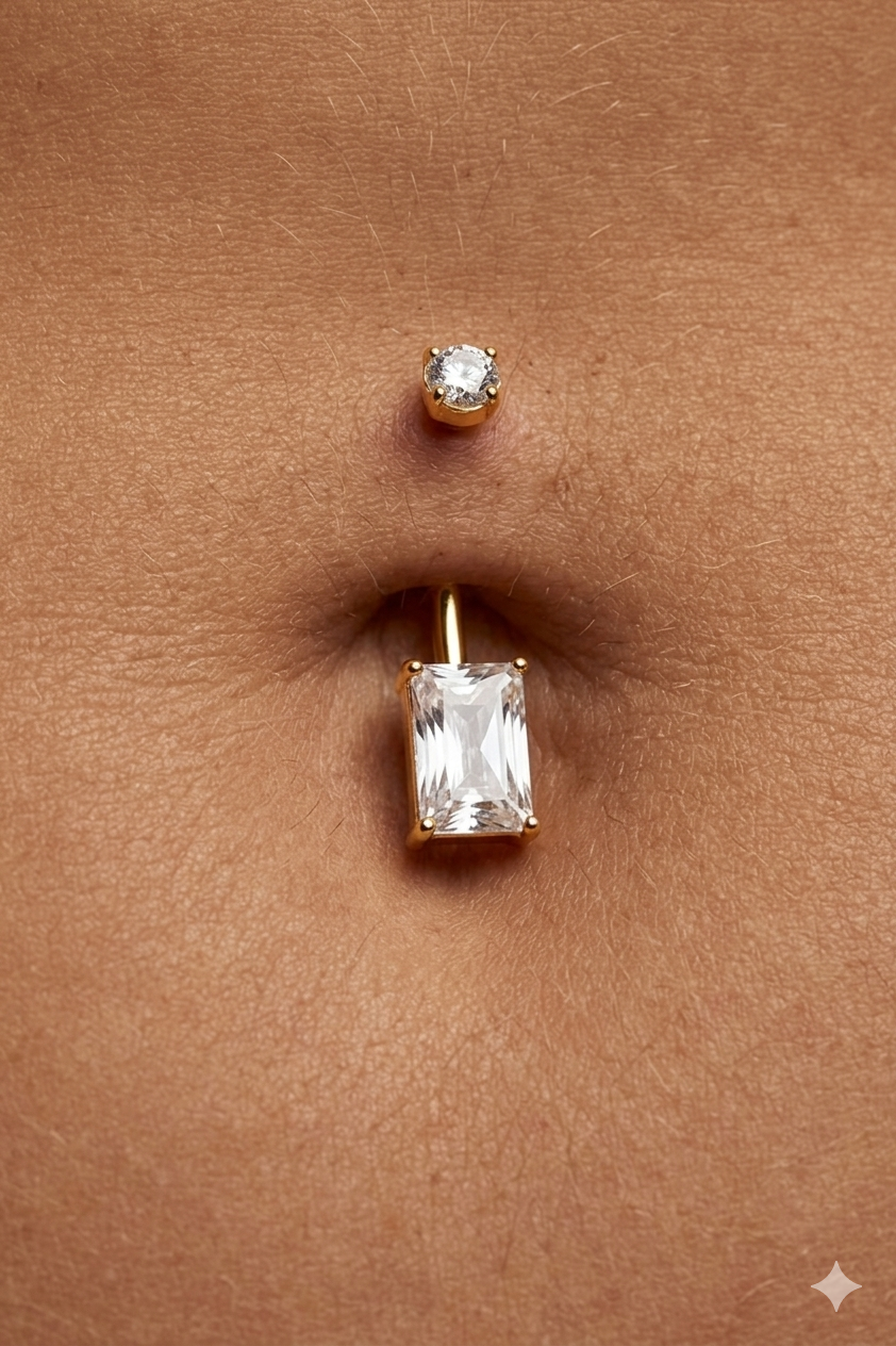 Dravix Bar Belly piercing