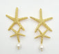 Starfish & Pearl Drop Earrings