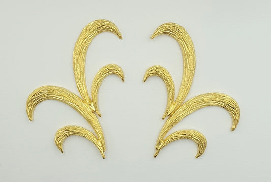 Gold Leaf Swirl Earrings