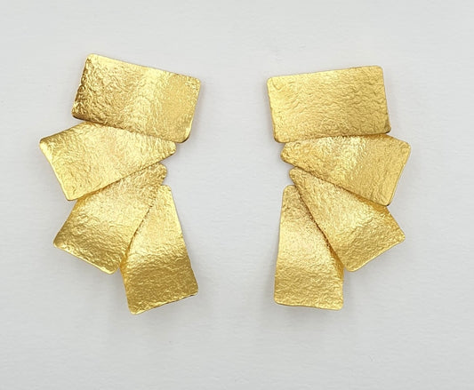 Layered Gold Geometric Earrings