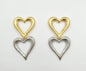 Two-Tone Heart Drop Earrings