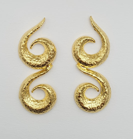 Golden Spiral Drop Earring