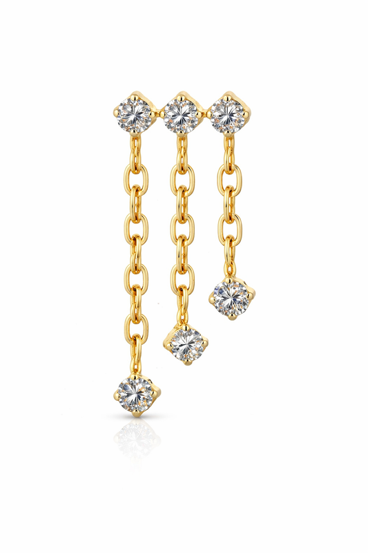 Lunaria Triple Chain Flatback Stud