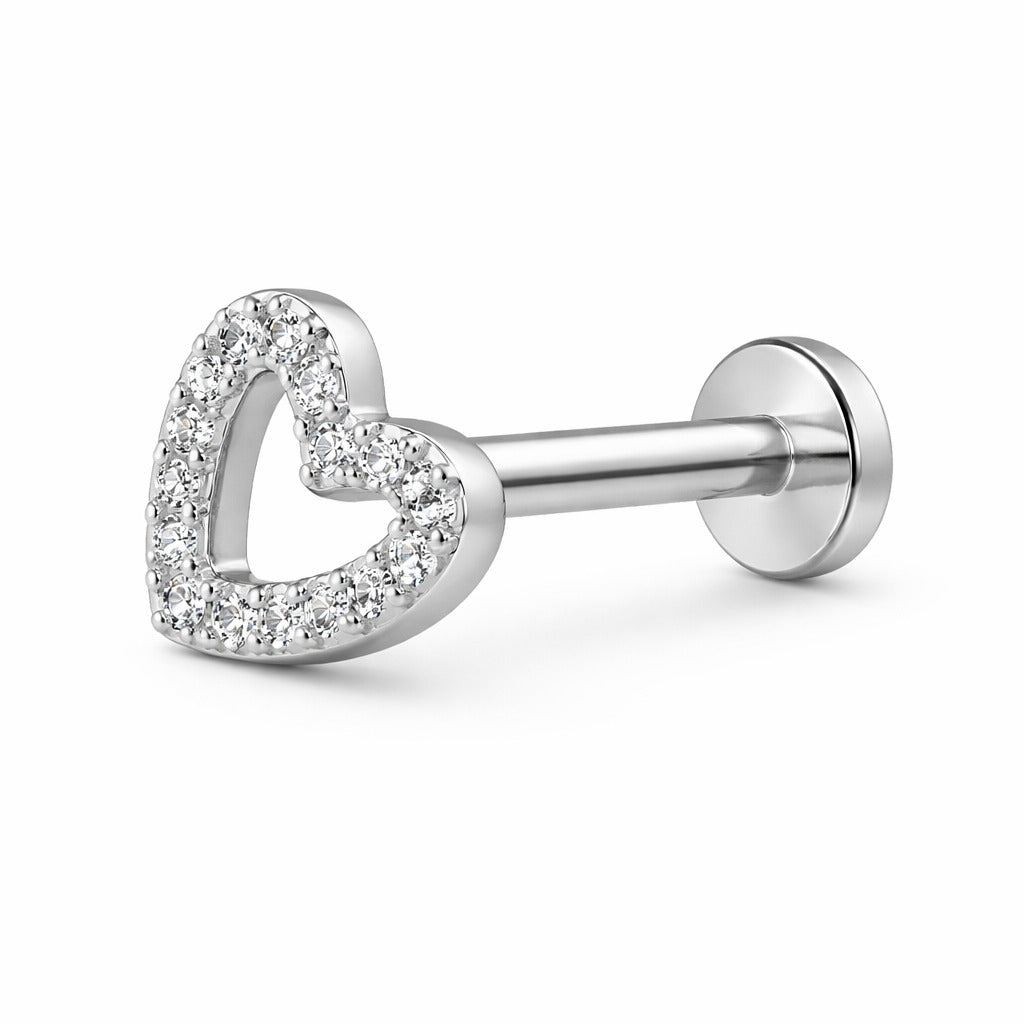Celeste Heart Flatback Stud