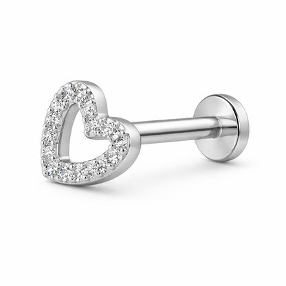 Celeste Heart Flatback Stud